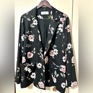 Violeta by Mango Black Floral Blazer - XL